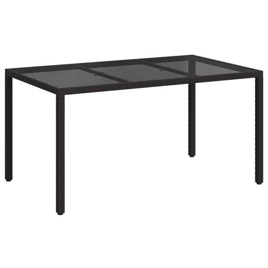 Table de jardin noir 150 x 90 x 75 cm polyrotin