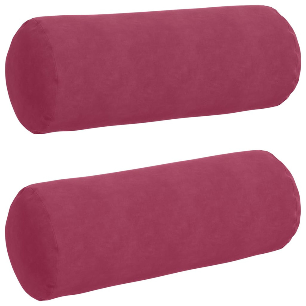 Coussins d'accent 2 pcs bordeaux ø 25 x 70 cm