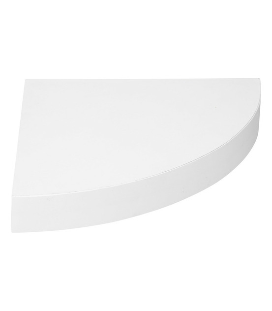 Étagère d'angle murale flottante blanc 25 x 25 cm fixations invisibles