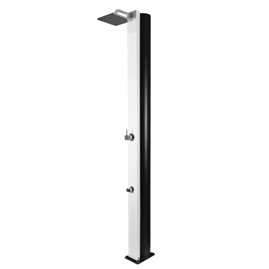 Douche de piscine solaire square blanche avec rince pieds 40l