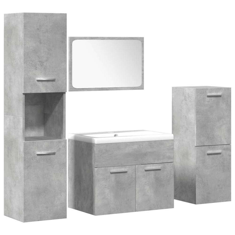 Ensemble de meubles de salle de bain 5 pcs gris béton