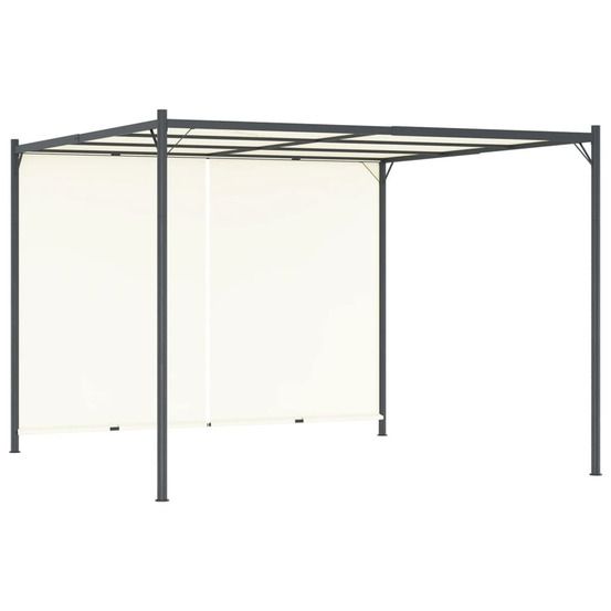 Pergola avec toit réglable CrÚme Blanc