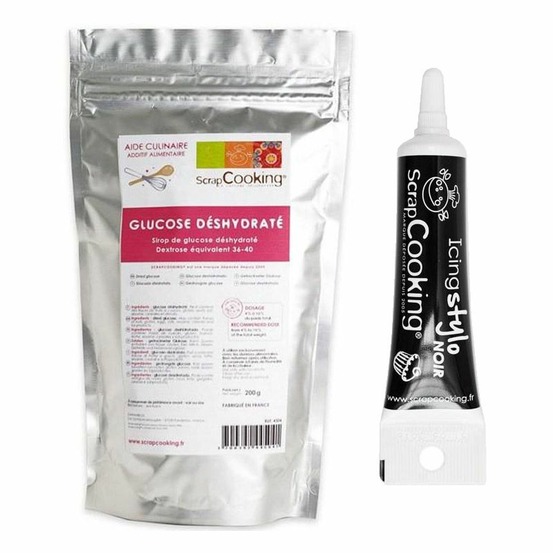 Glucose déshydraté 200 g + stylo de glaçage noir