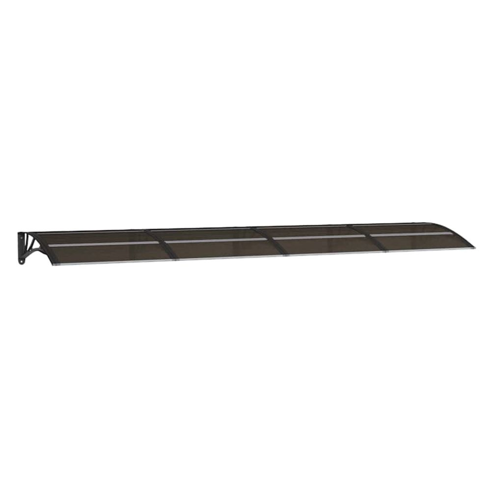 Auvent de porte noir 350x75 cm polycarbonate