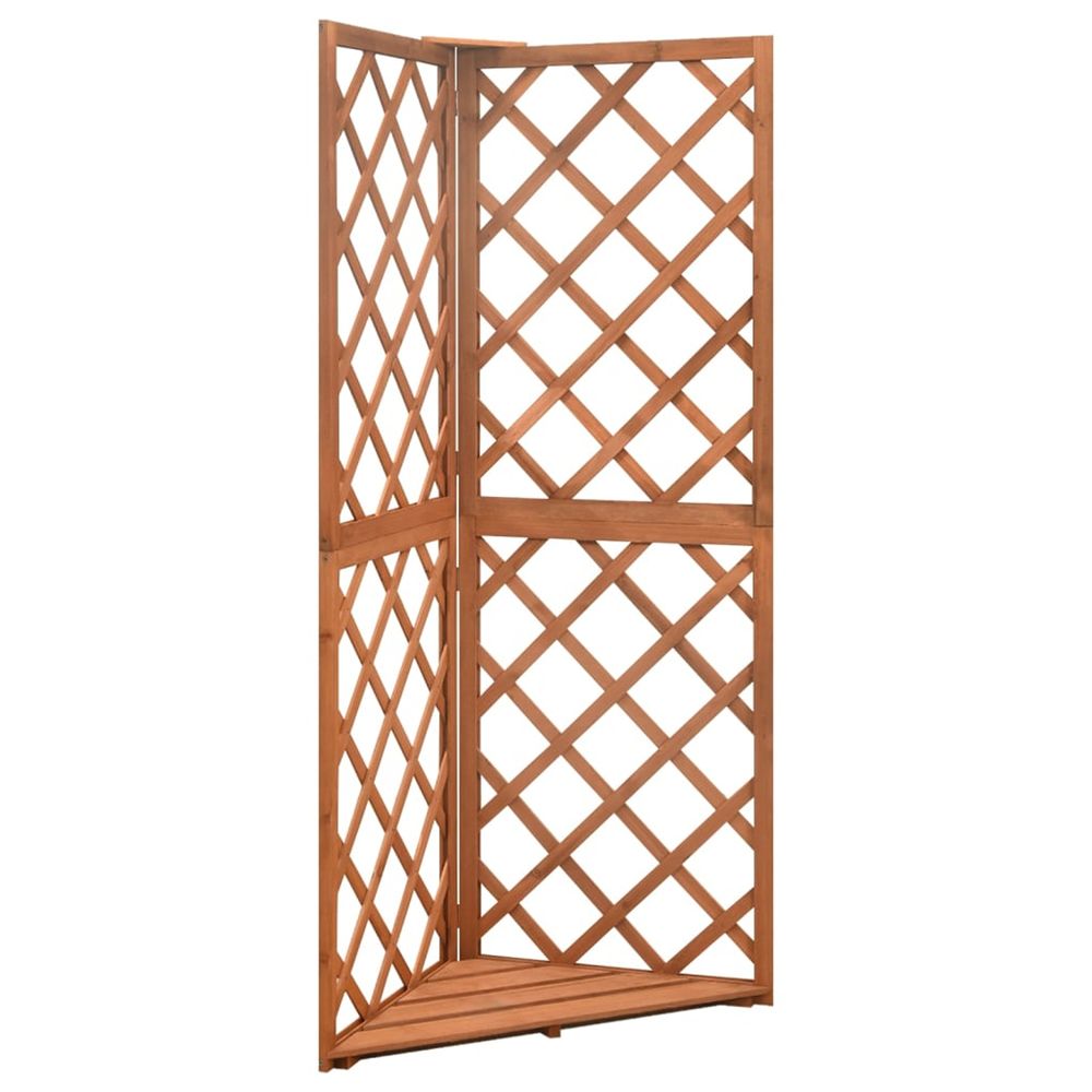 Treillis d'angle 50x50x145 cm bois de sapin massif