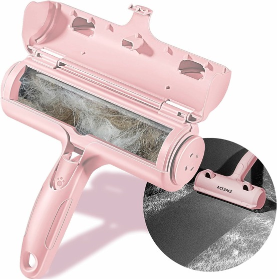 Brosse anti-poils pour animaux, chats et chiens rose