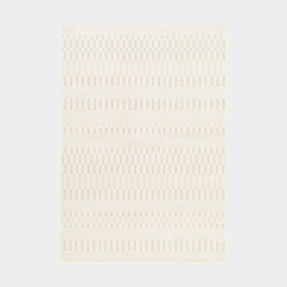 Tapis de salon graphique en relief - tempo - crème - 160 x 230 cm