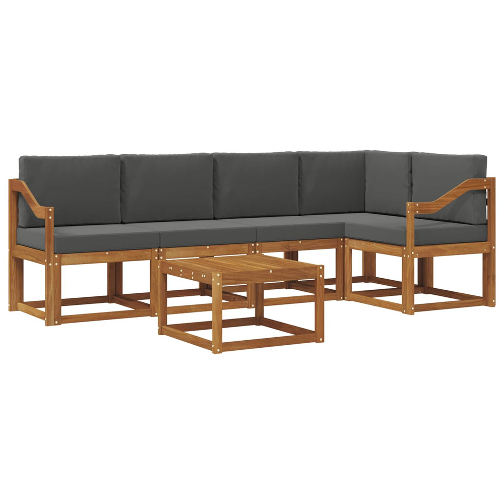 Ensemble de canapés d'extérieur 6 pcs naturel et anthracite