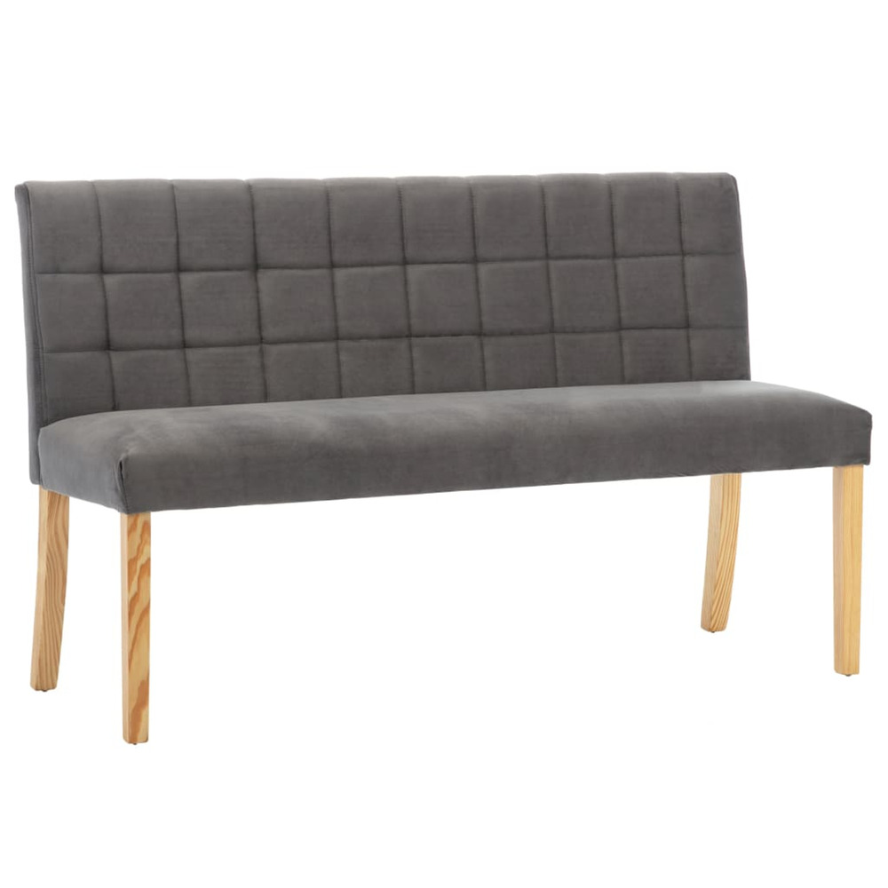 Banc 140 cm gris velours