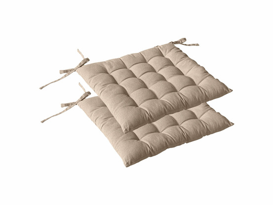 Lot de 2 galettes piquée panama natruel 40 x 40 cm