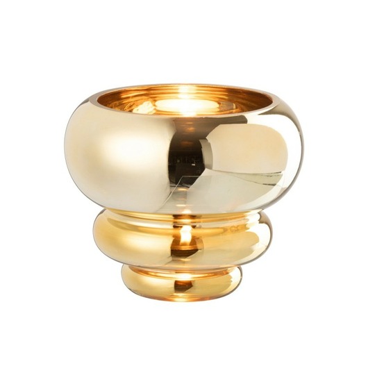 Vase ou photophore en verre doré 15.5x15.5x13.5 cm