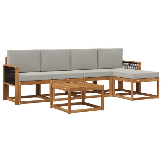 Ensemble de canapés d'extérieur 6 pc naturel et gris clair