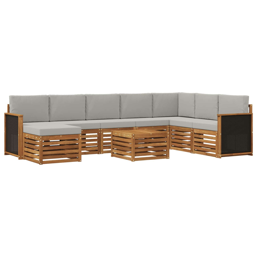 Ensemble de canapés d'extérieur 7 pcs naturel et gris clair