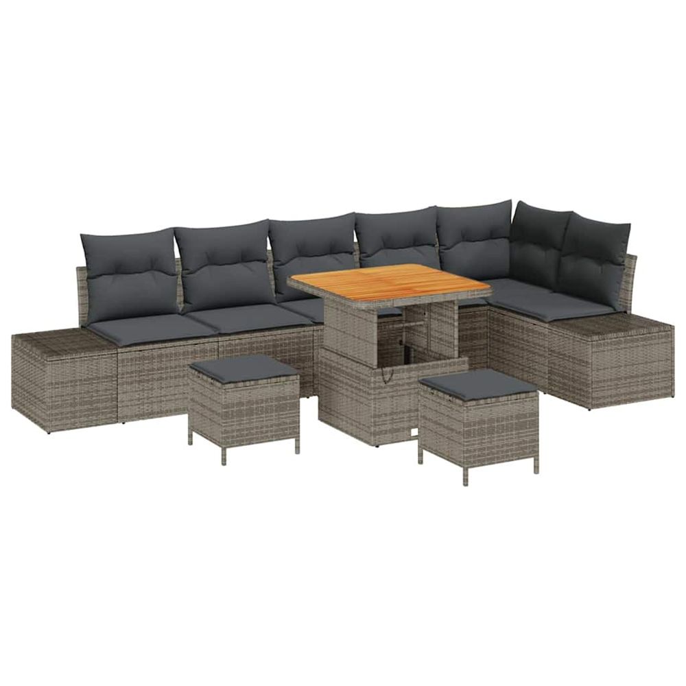 Ensemble de canapé de jardin 9 pc 8-nombre de places gris
