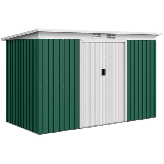 Abri de jardin acier galvanisé extérieur rangement outils 280x130x172cm vert foncé - comfortxl outdoor living