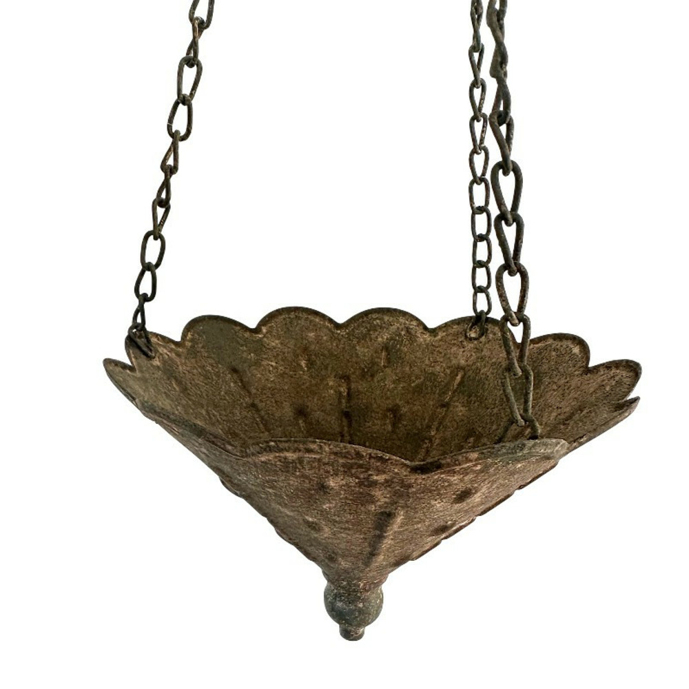 Suspension plantes fer patiné 20x20x16cm