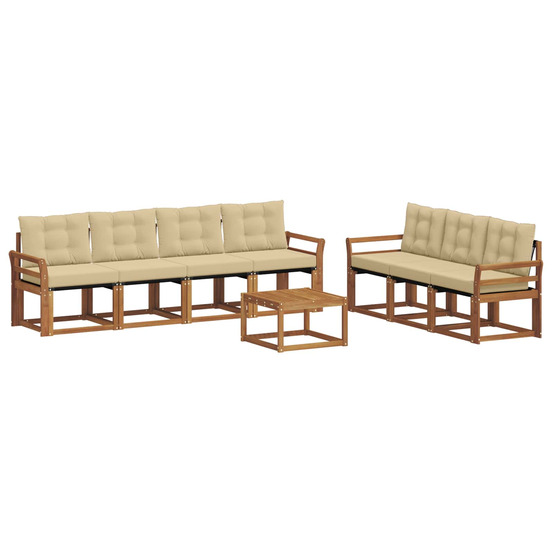 Ensemble de canapés d'extérieur 8 pcs naturel et beige