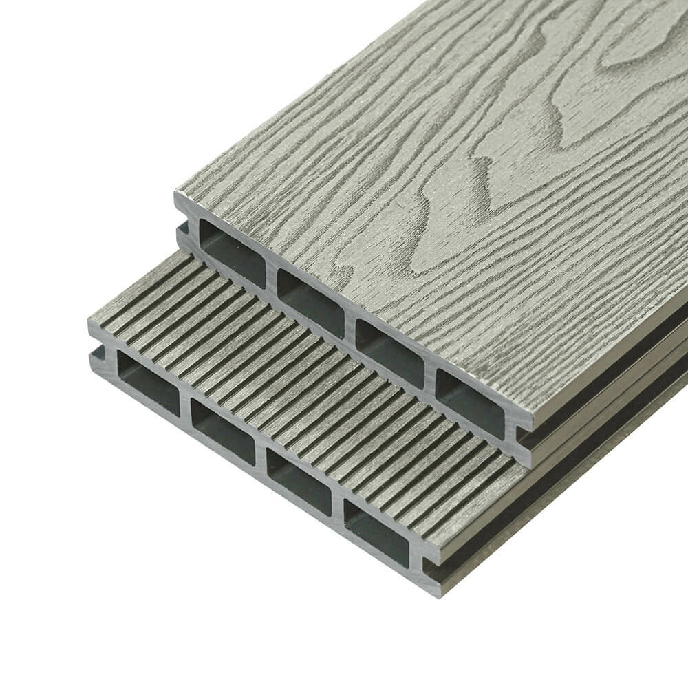 Home deluxe - planche de terrasse wpc samana premium - antique, 2 m² - sous-construction et accessoires complets inclus i sol de