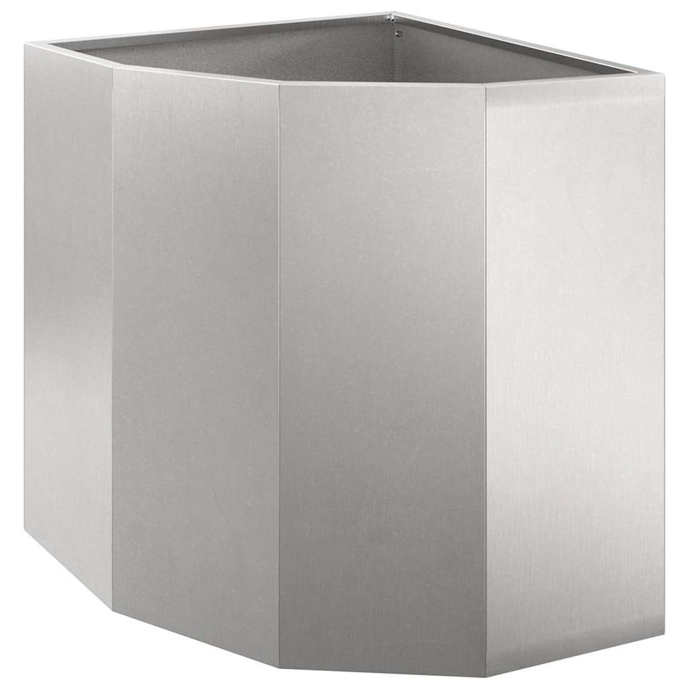 Jardinière d'extérieur d'angle argenté 45 x 45 x 50 cm acier inoxydable