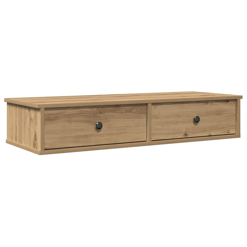 Étagère murale avec tiroirs chêne artisanal bois d'ingénierie