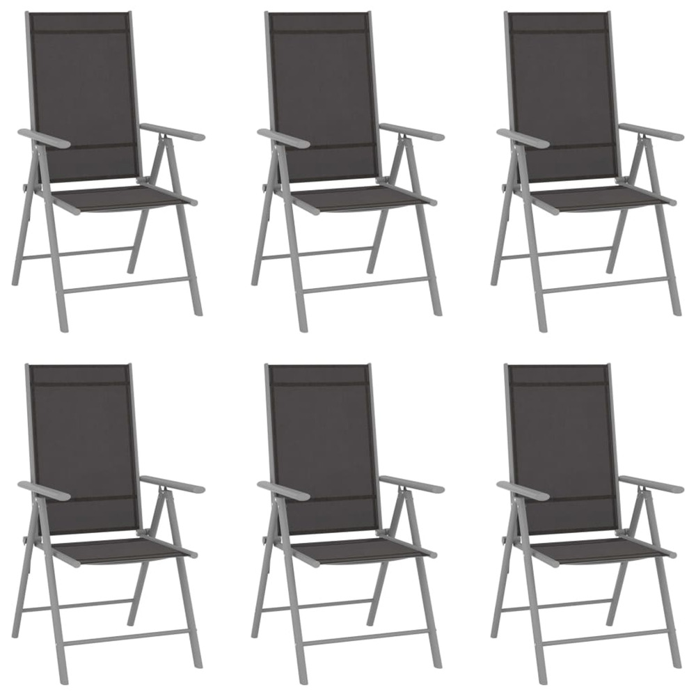 Chaises de jardin pliables lot de 6 textilène noir