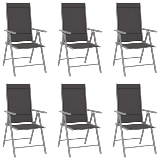 Chaises de jardin pliables lot de 6 textilène noir