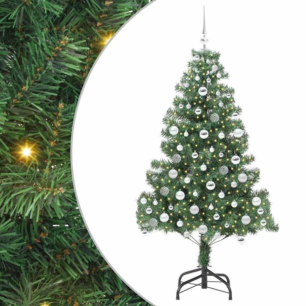 Sapin de noël avec 300 led avec support vert 180 cm pvc