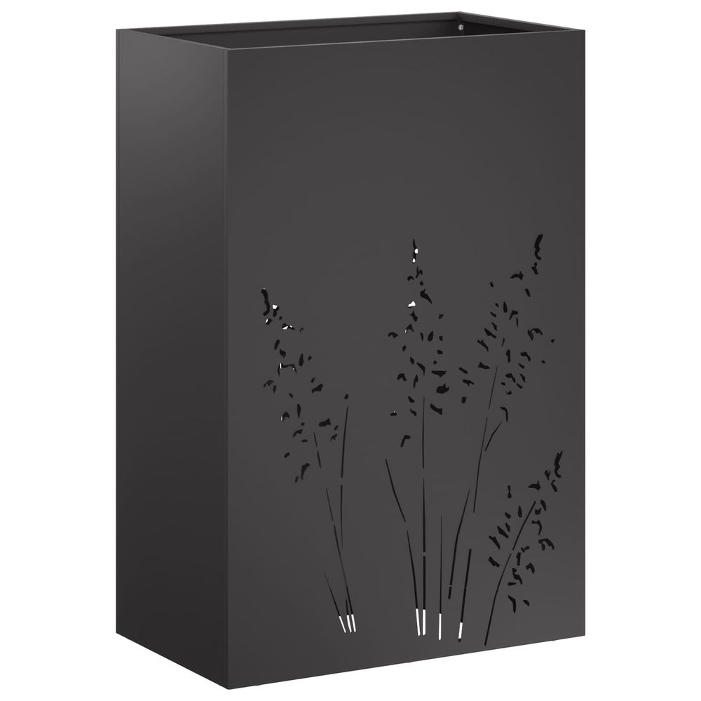 Cache-pot de jardin noir 50 x 30 x 75 cm acier laminé à froid
