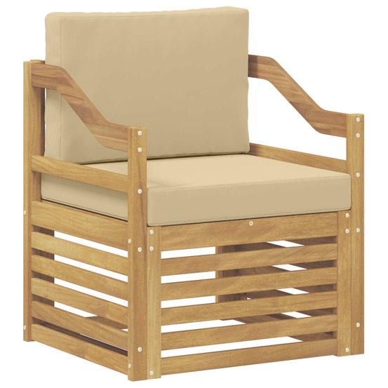 Canapé d’extérieur polyester blanc et beige