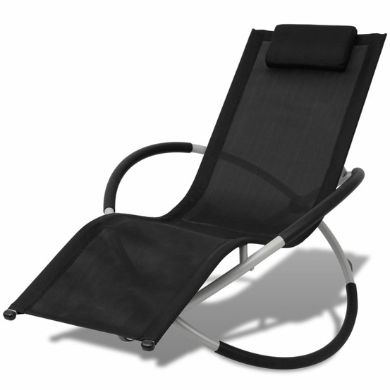 Chaise longue géométrique d'extérieur acier noir et gris