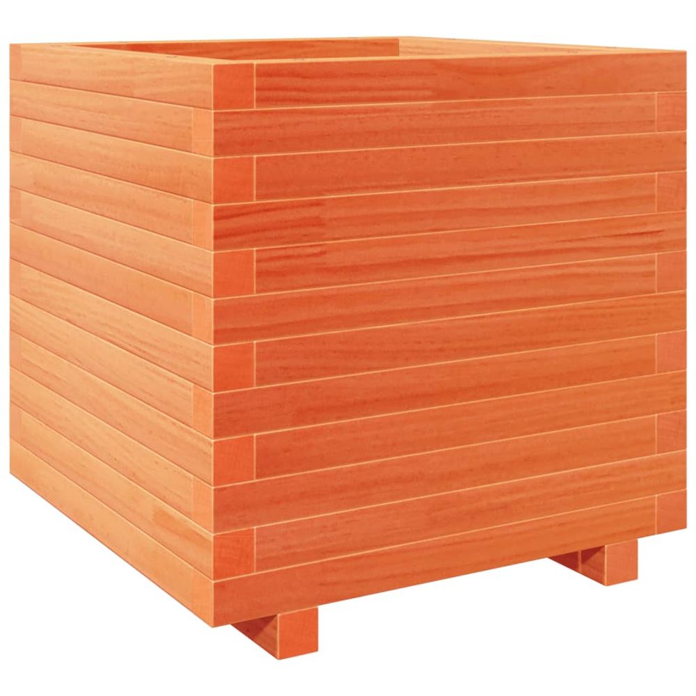 Jardinière d'extérieur cire marron 50x50x49,5 cm bois de pin massif