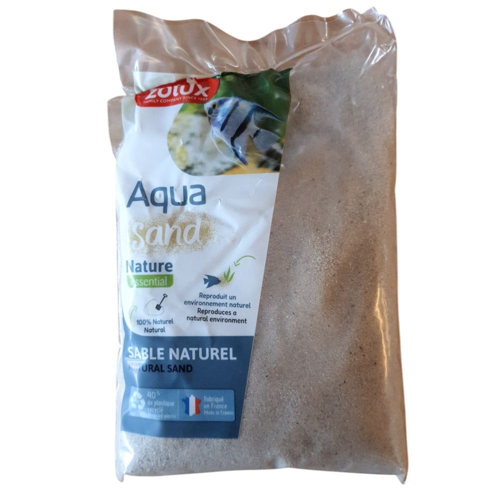 Sol décoratif gravier 0.3-1.2 mm naturel quartz fin 1 kg pour aquarium.