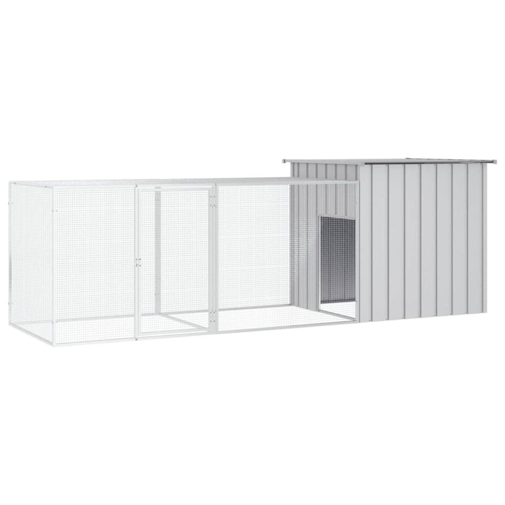 Cage pour poules gris 300x91x100 cm acier galvanisé