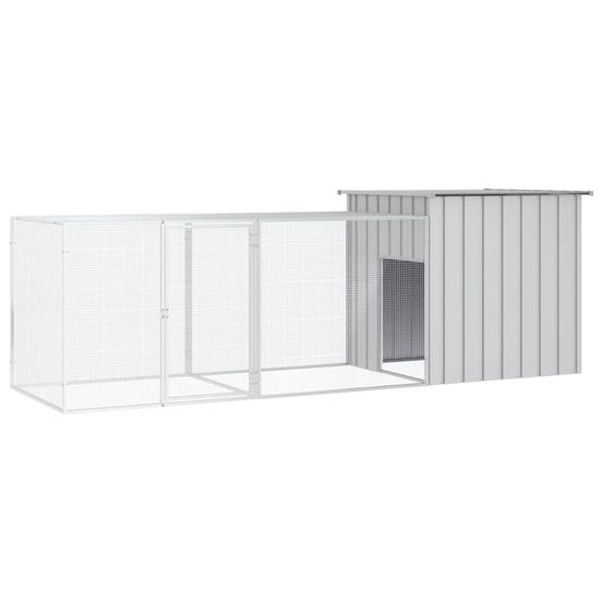 Cage pour poules gris 300x91x100 cm acier galvanisé
