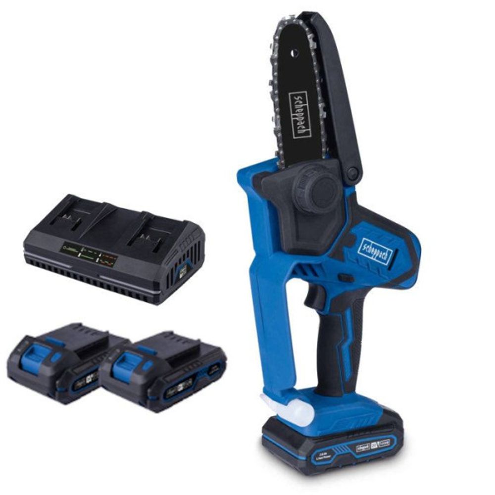 Scie de jardin sans fil c-ps100-x - set s - 2 batteries 20v ixes 2 ah + chargeur double