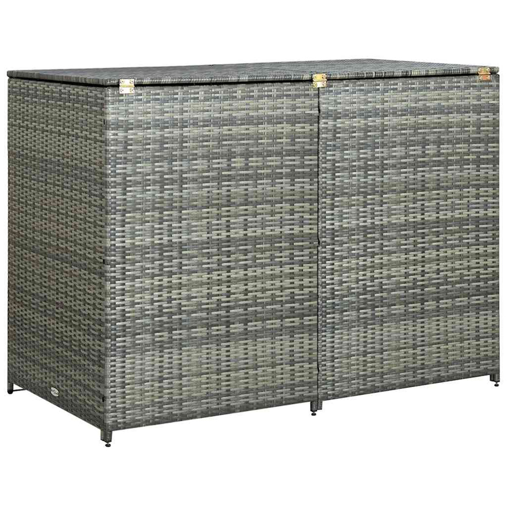 Abri de poubelle double résine tressée anthracite 148x77x111cm