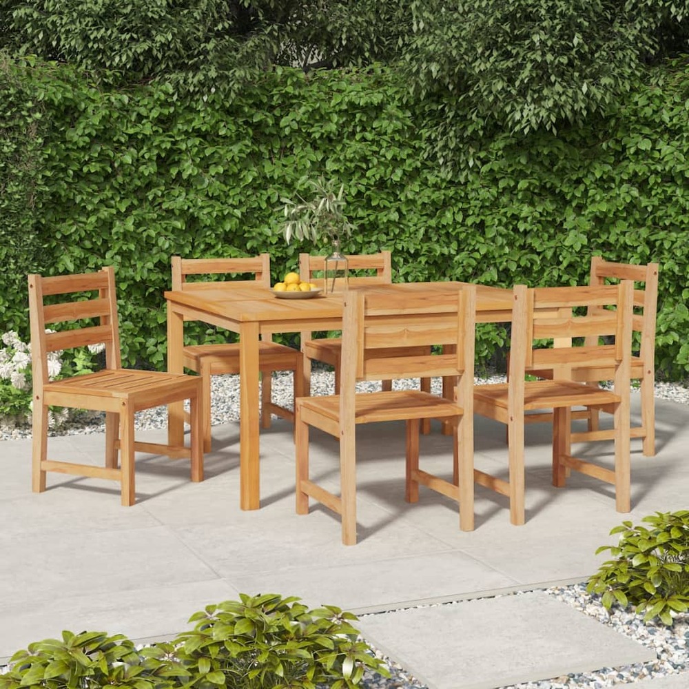 Chaises de jardin lot de 6 bois de teck solide