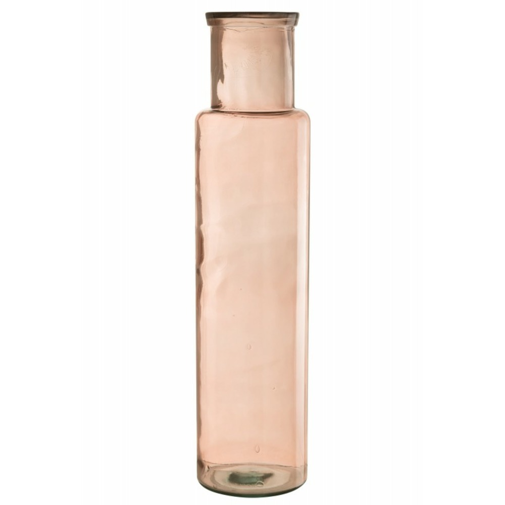 Vase cylindrique en verre rose 18x18x75 cm