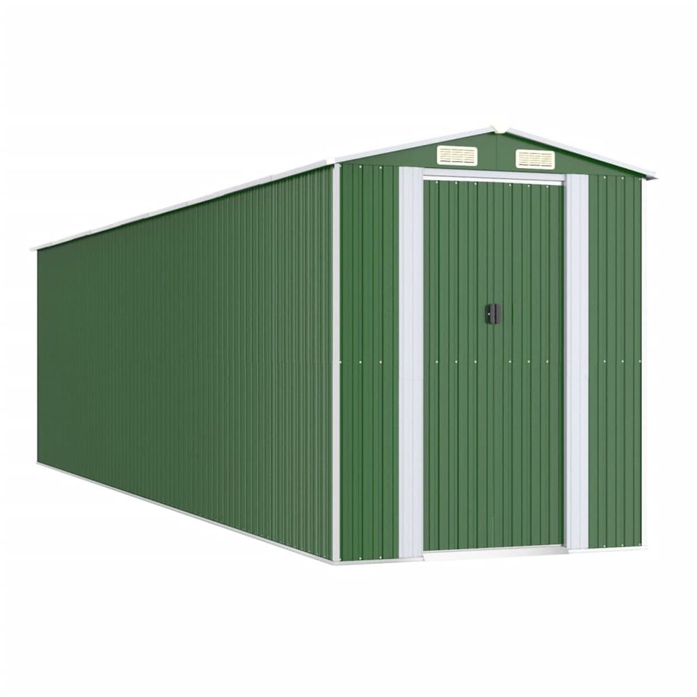 Abri de jardin vert 192x772x223 cm métal galvanisé