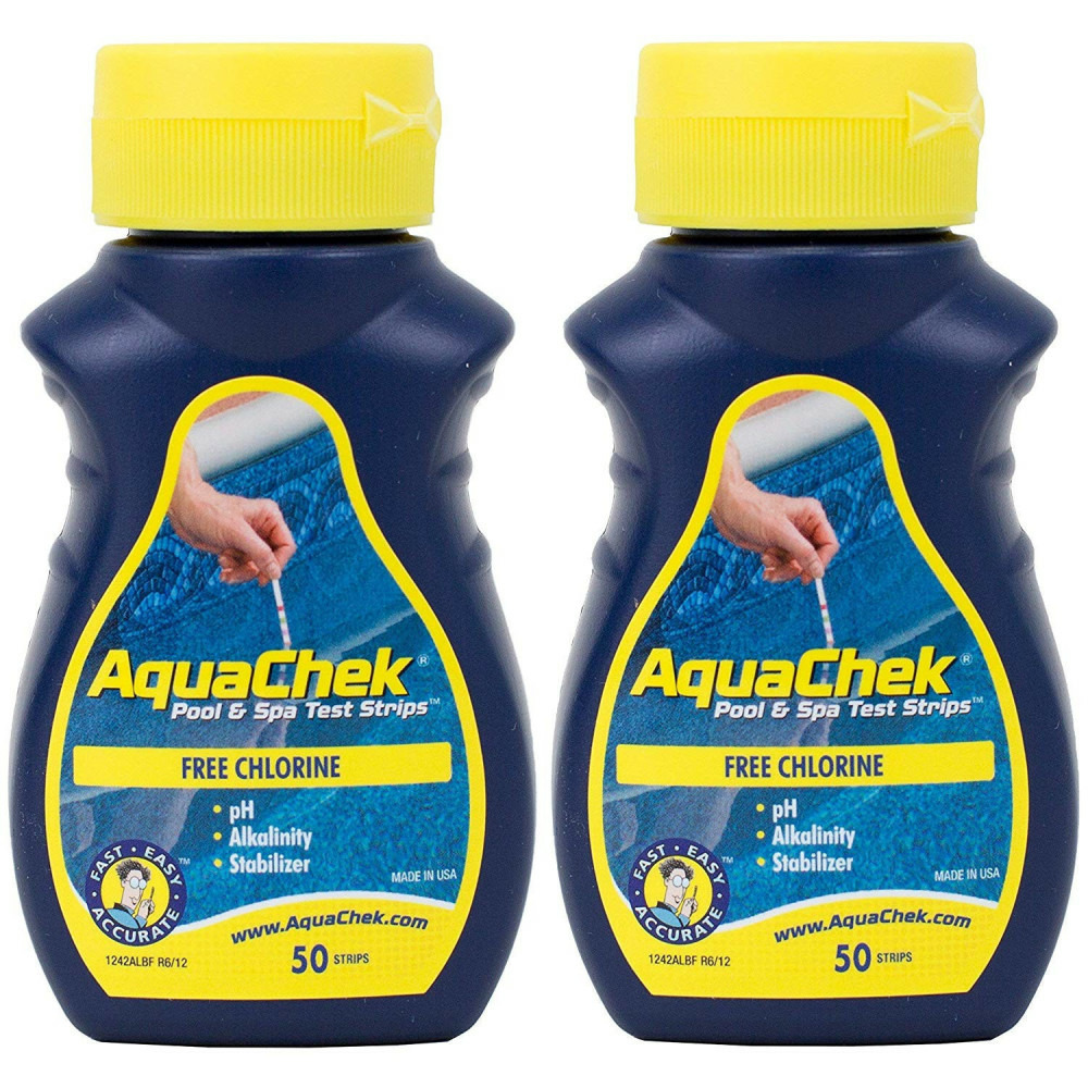 Lot de 2 aquachek testeur de chlore pour piscine et spa, lot de 50 bandelet