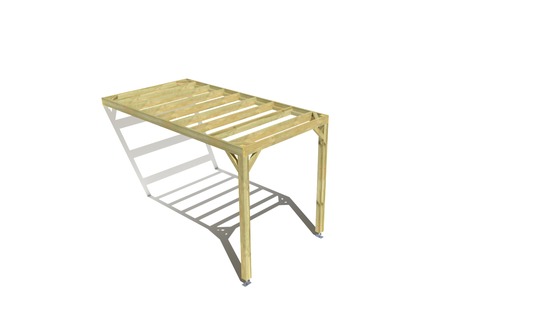 Pergola bois • 2m x 4m • adossée • sens largeur • livraison comprise