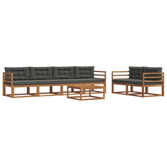 Ensemble de canapés d'extérieur 7 pcs naturel et anthracite