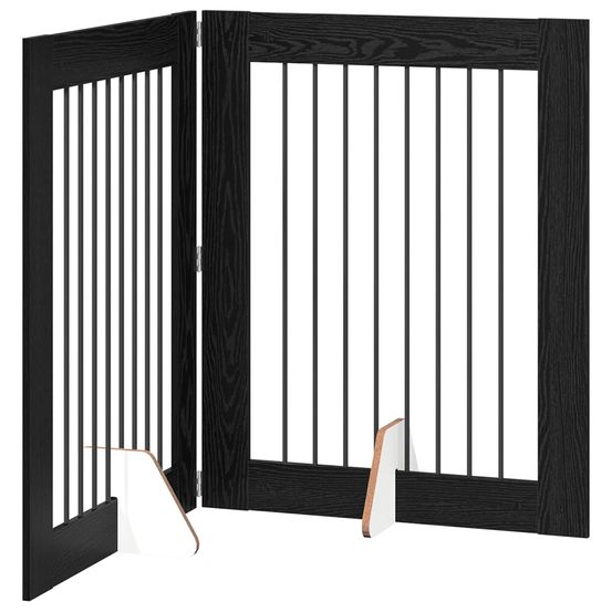Porte de chien pliable avec supports 2 pc chêne noir 160,5 cm