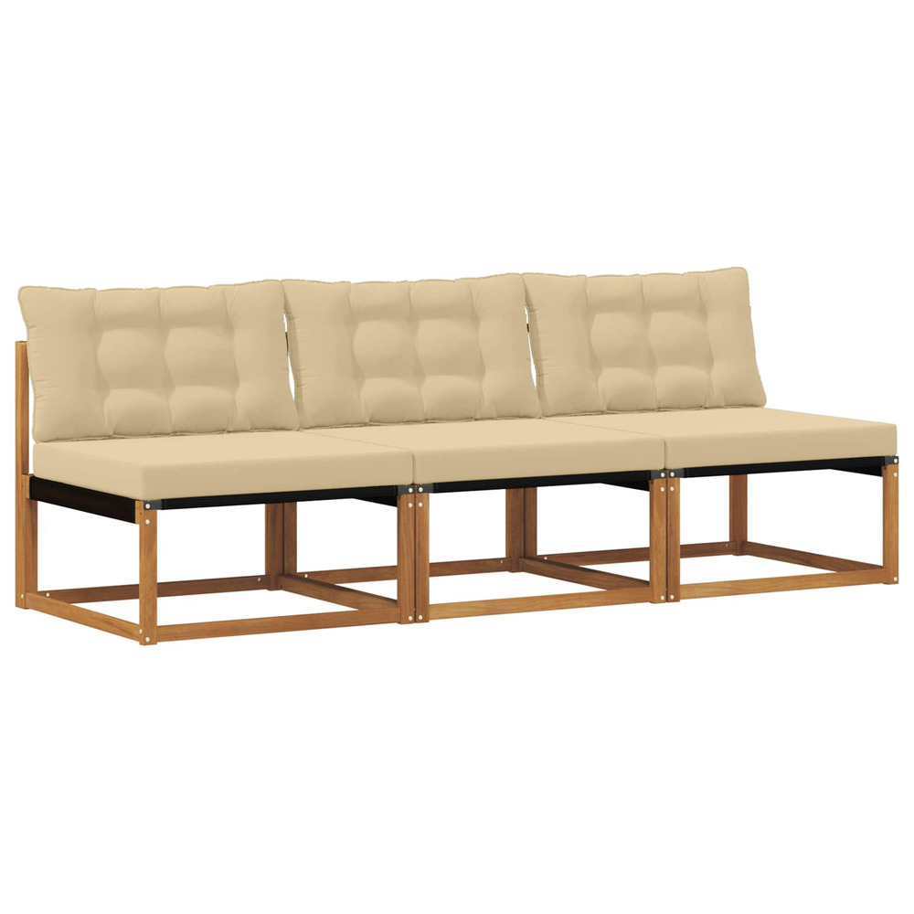 3 pièce sofa de milieu extérieur bois d'acacia massif naturel