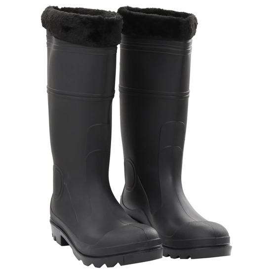 Bottes de pluie avec chaussettes amovibles noir taille 45 pvc