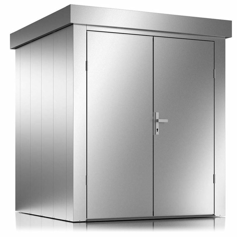 Abri de jardin - taille m - argent métallisé - 190x190x213 - acier