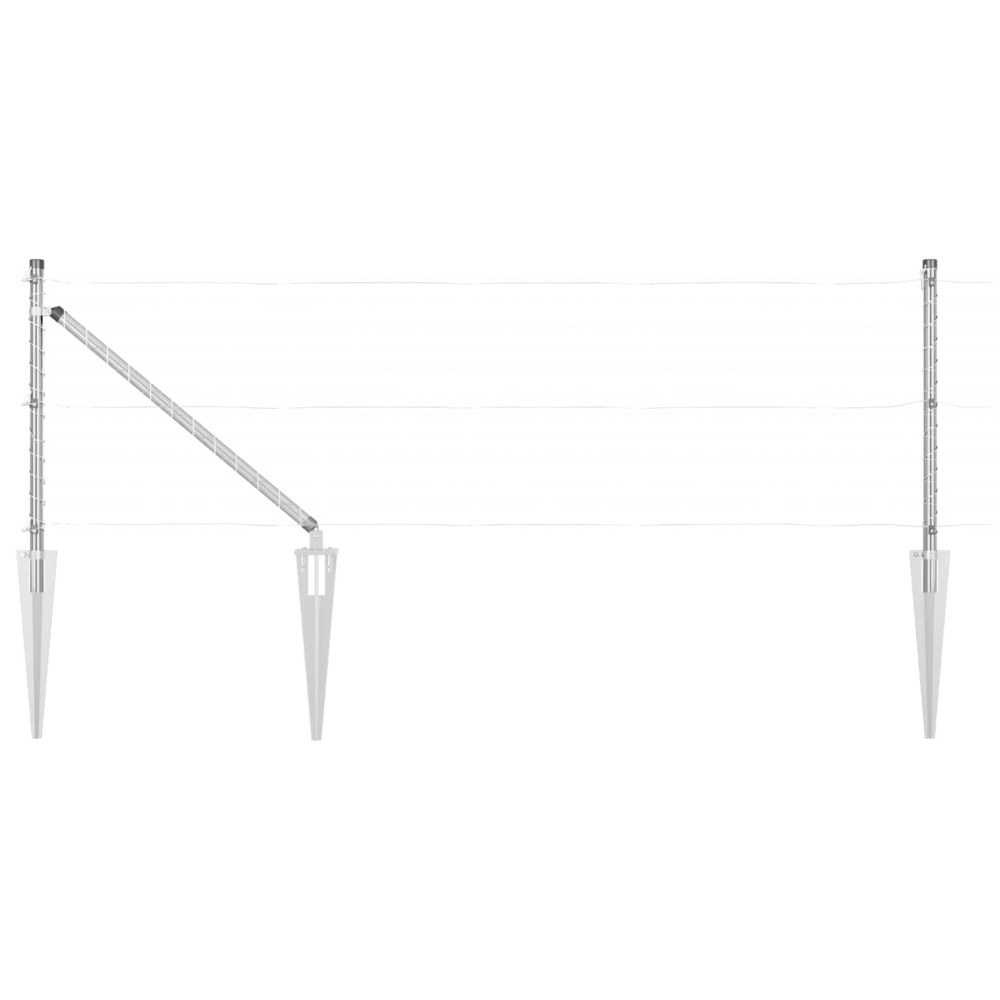 Poteau de clôture. 52 pcs gris 3,2 x 3,2 x 60 cm