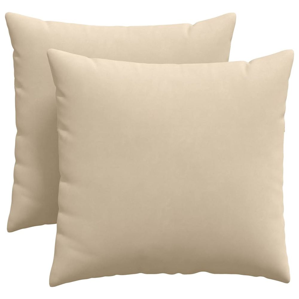Coussins de canapé 2 pc tissu crème 45 x 45 cm