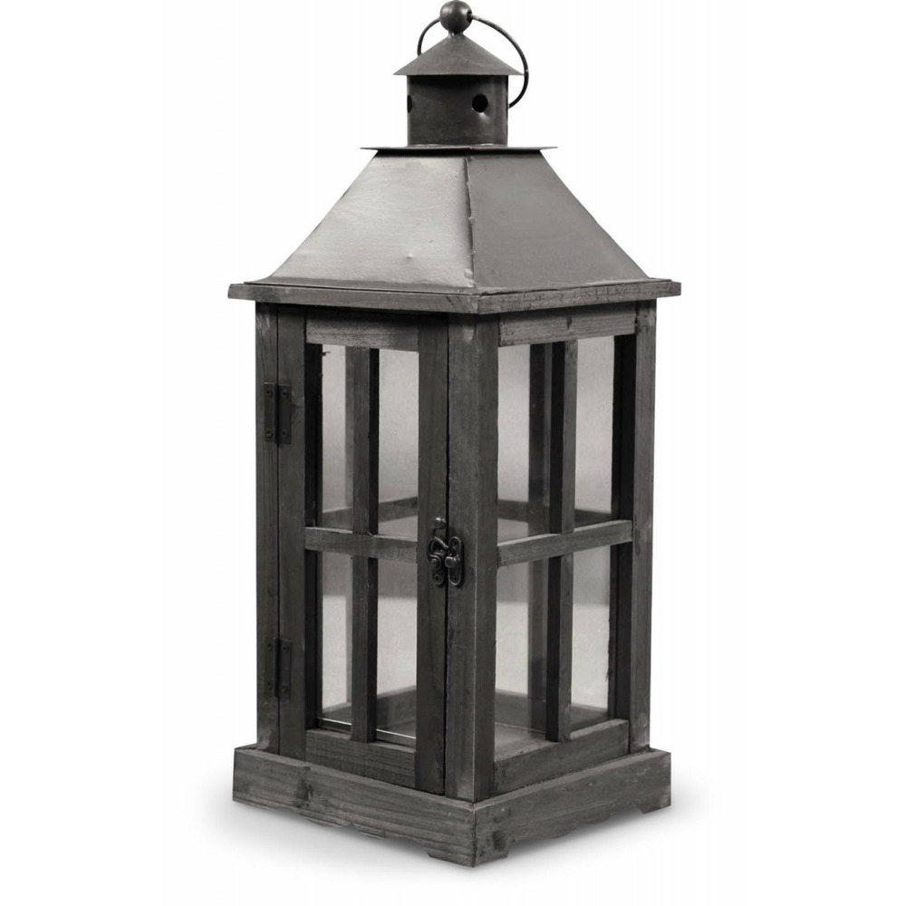 Lanterne bois marron - décoration d'autrefois