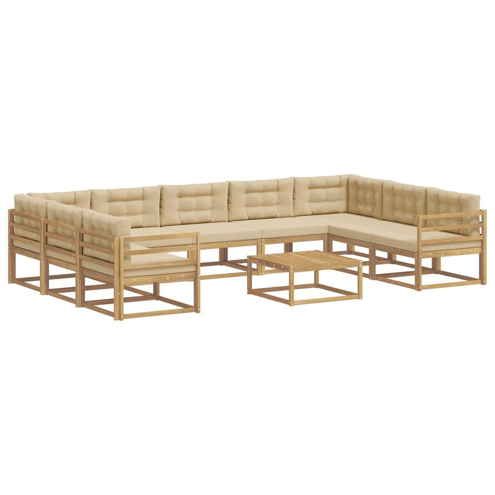 Ensemble de canapés d'extérieur 10 pc blanc et beige